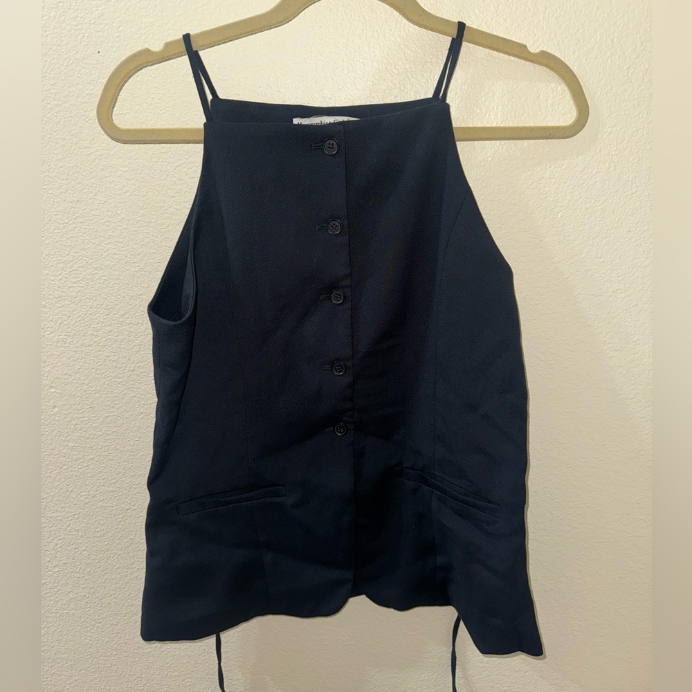 Abercrombie & Fitch Black Linen Tank Top